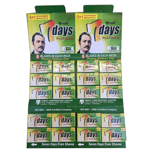 Treet 7 Days Platinum Double Edge Razor Blades - 20x5 Pack Razor Blades Pasteur Pharmacy