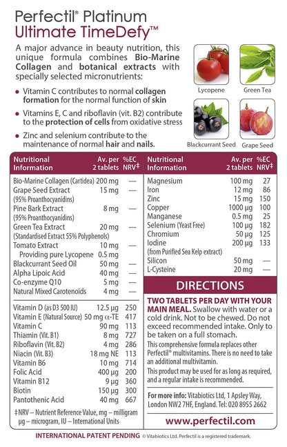 Vitabiotics Perfectil Platinum Radiance Skin - 60 comprimés