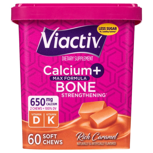Viactiv Calcium + Bone Strengthening Soft Chews, Rich Caramel, 60 Count Vitamins & Supplements Pasteur Pharmacy