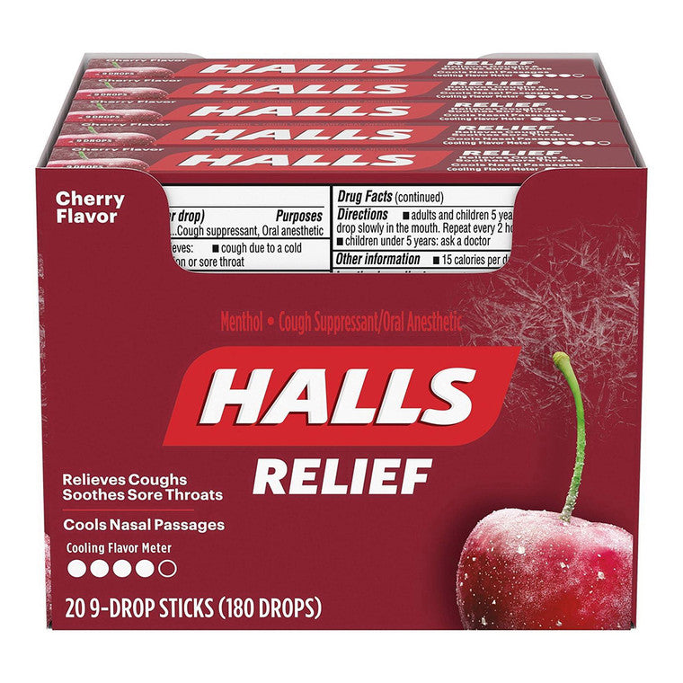 Halls Cough Drops Lozenges Cherry - 20x9 Ct Medicine & Drugs Pasteur Pharmacy