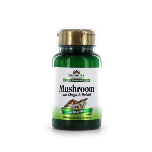 Windmill Mushroom withChaga & Reishi 60ct Immune Support Mushrooms Pasteur Pharmacy