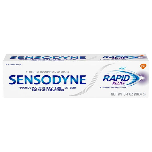 Sensodyne Rapid Relief Sensitive Toothpaste, Mint - 3.4 Ounces Toothpaste Pasteur Pharmacy