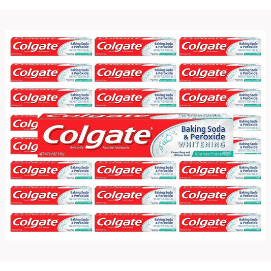 Colgate Gel Anticavity Fluoride, Baking Soda & Peroxide Whitening Frosty Mint Stripe Toothpaste 6 Oz Toothpaste Pasteur Pharmacy