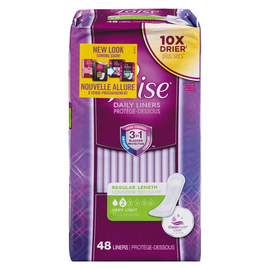 Poise Daily Incontinence Panty Liners, Very Light Absorbency Regular Length Menstrual Pads Pasteur Pharmacy