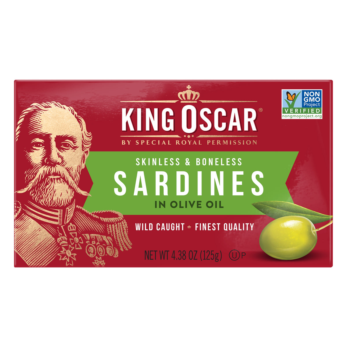 Sardines King Oscar sans peau ni arêtes à l'huile d'olive 124 g