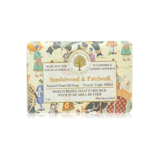 Wavetree & London Sandalwood & Patchouli French Triple Milled Soap 7oz Bar Soap Pasteur Pharmacy