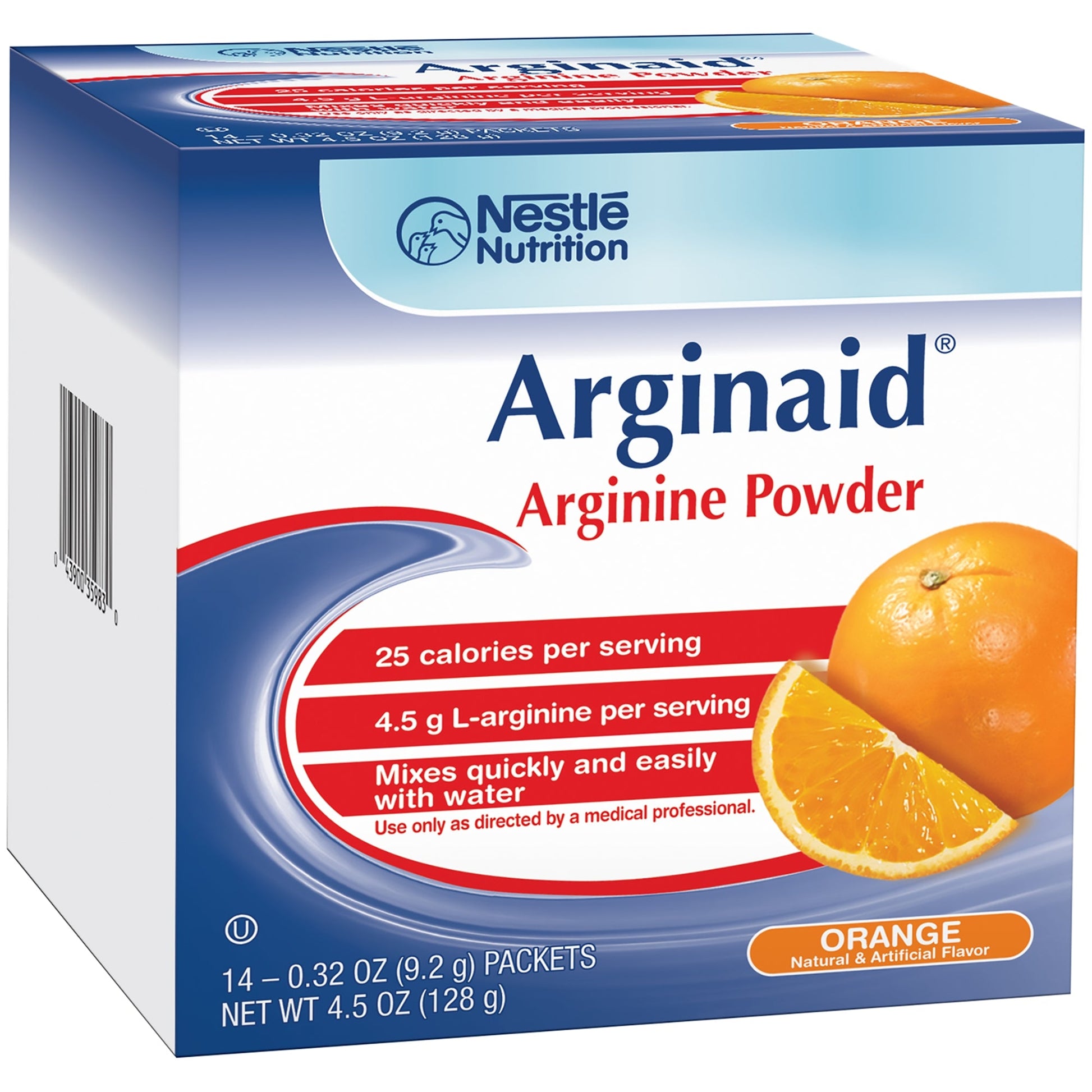 Arginaid Nestle Arginine Orange Powder Packets .32oz Vitamins & Supplements Pasteur Pharmacy