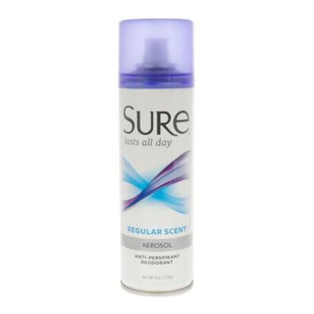 Sure Anti Perspirant Deodorant, Aerosol, Regular Scent 6 Oz Deodorant Pasteur Pharmacy