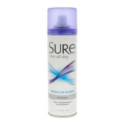 Sure Anti Perspirant Deodorant, Aerosol, Regular Scent 6 Oz Deodorant Pasteur Pharmacy