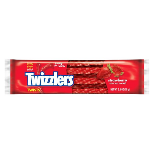 Twizzlers Strawberry Twists, Full Size Chewy Candy, 2.5 oz (Pack of 18) Candy & Chocolate Pasteur Pharmacy