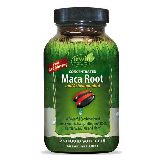 Irwin Naturals Concentrated Maca Root And Ashwagandha, 75 Liquid Soft-Gels Vitamins & Supplements Pasteur Pharmacy