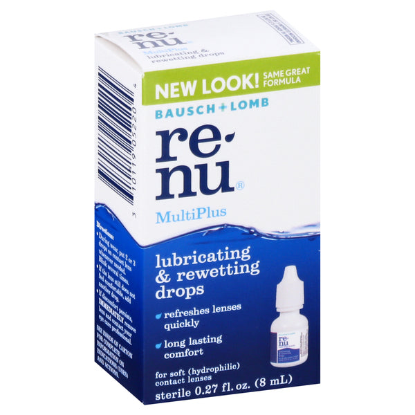 ReNu MultiPlus Sterile Lubricating & Rewetting Drops 0.27 Oz Box Eye Drops & Lubricants Pasteur Pharmacy