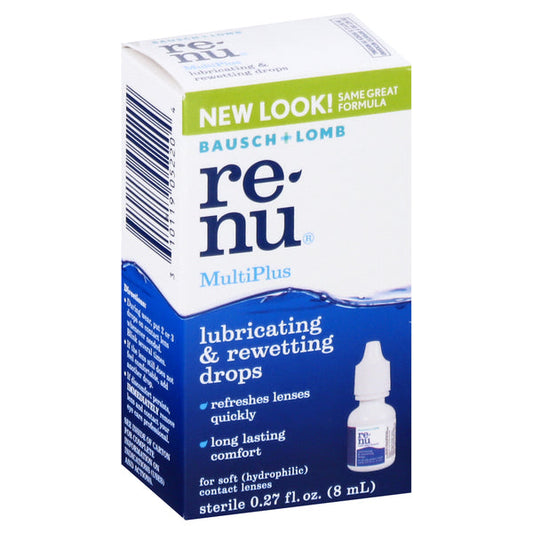 ReNu MultiPlus Sterile Lubricating & Rewetting Drops 0.27 Oz Box Eye Drops & Lubricants Pasteur Pharmacy