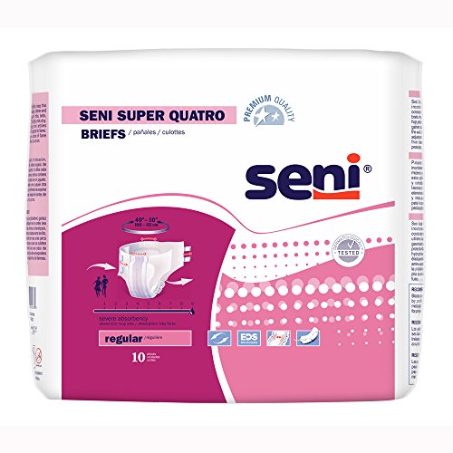 Seni Super Quatro Adult Incontinence Brief Regular Heavy Absorbency Breathable / Overnight, S-RE10-BQ1, Severe Medical Pasteur Pharmacy