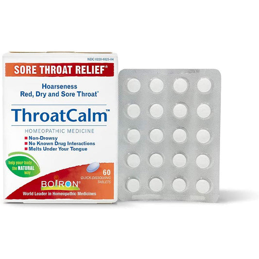 Boiron ThroatCalm Homeopathic Tablets For Sore Throat Relief Tablets Pasteur Pharmacy