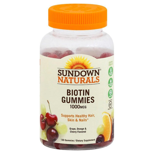 Sundown Naturals Biotin Gummies, Grape Orange Cherry, 1000 Mcg Vitamins & Supplements Pasteur Pharmacy