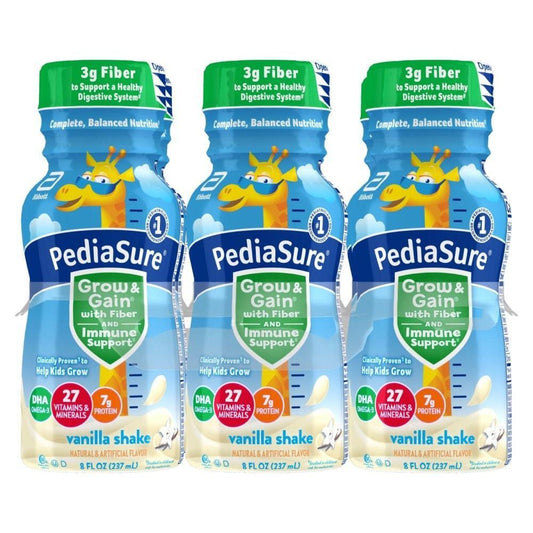 PediaSure Grow & Gain with Fiber Kids' Nutritional Shake, Vanilla - 8 fl oz, 6 Count Fitness & Nutrition Pasteur Pharmacy