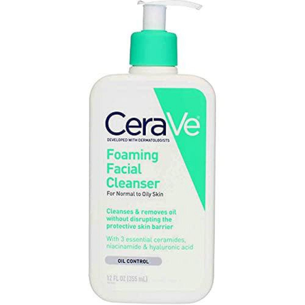 CeraVe Foaming Facial Cleanser, For Normal To Oily Skin 12 Oz Facial Cleansers Pasteur Pharmacy