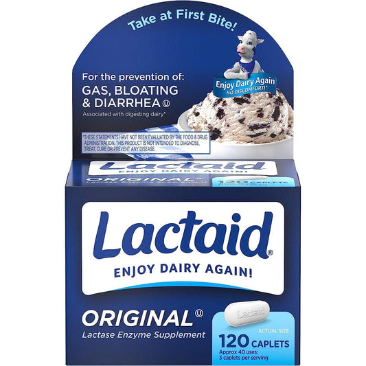 Lactaid Original Strength Lactose Intolerance Relief Caplets With Natural Lactase Enzyme Health & Beauty Pasteur Pharmacy