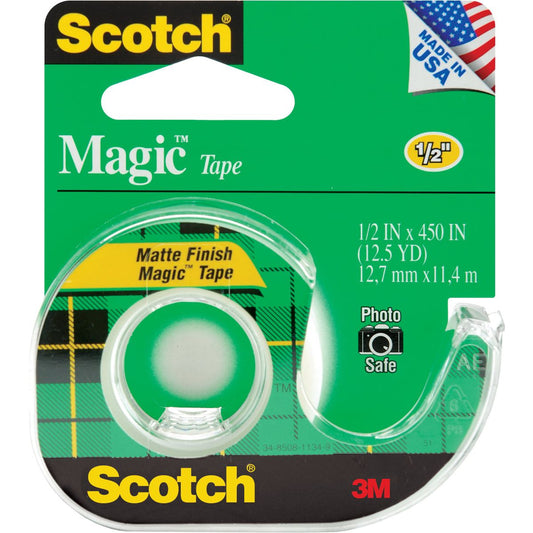 Scotch 810 Magic Tape In Dispenser, 0.50 X 450 Inches, Matte Clear Wig Glue & Tape Pasteur Pharmacy