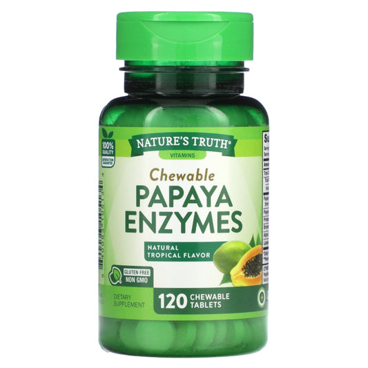 Nature's Truth Natural Tropical Flavor Papaya Enzymes 120 Chewable Tablets Vitamins & Supplements Pasteur Pharmacy