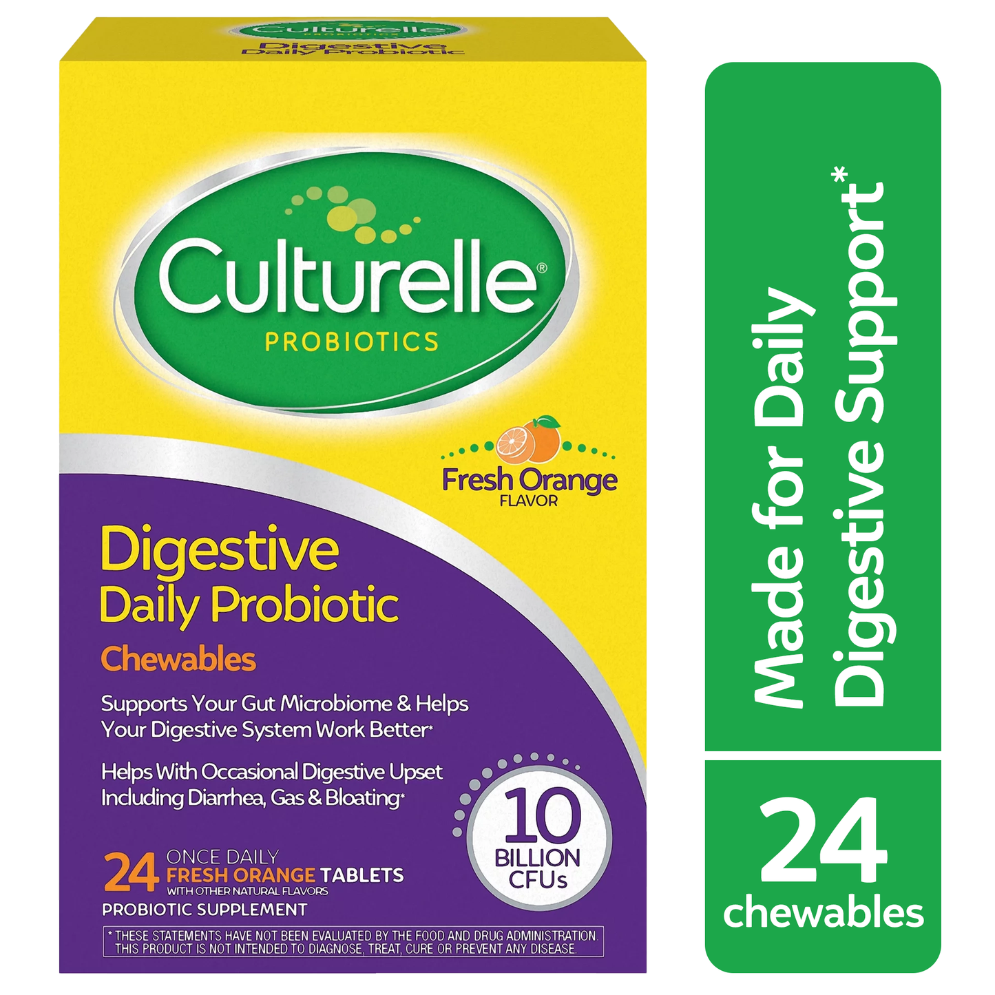Culturelle Digestive Health Probiotic Chewable Tablets, Orange 24 ct Vitamins & Supplements Pasteur Pharmacy