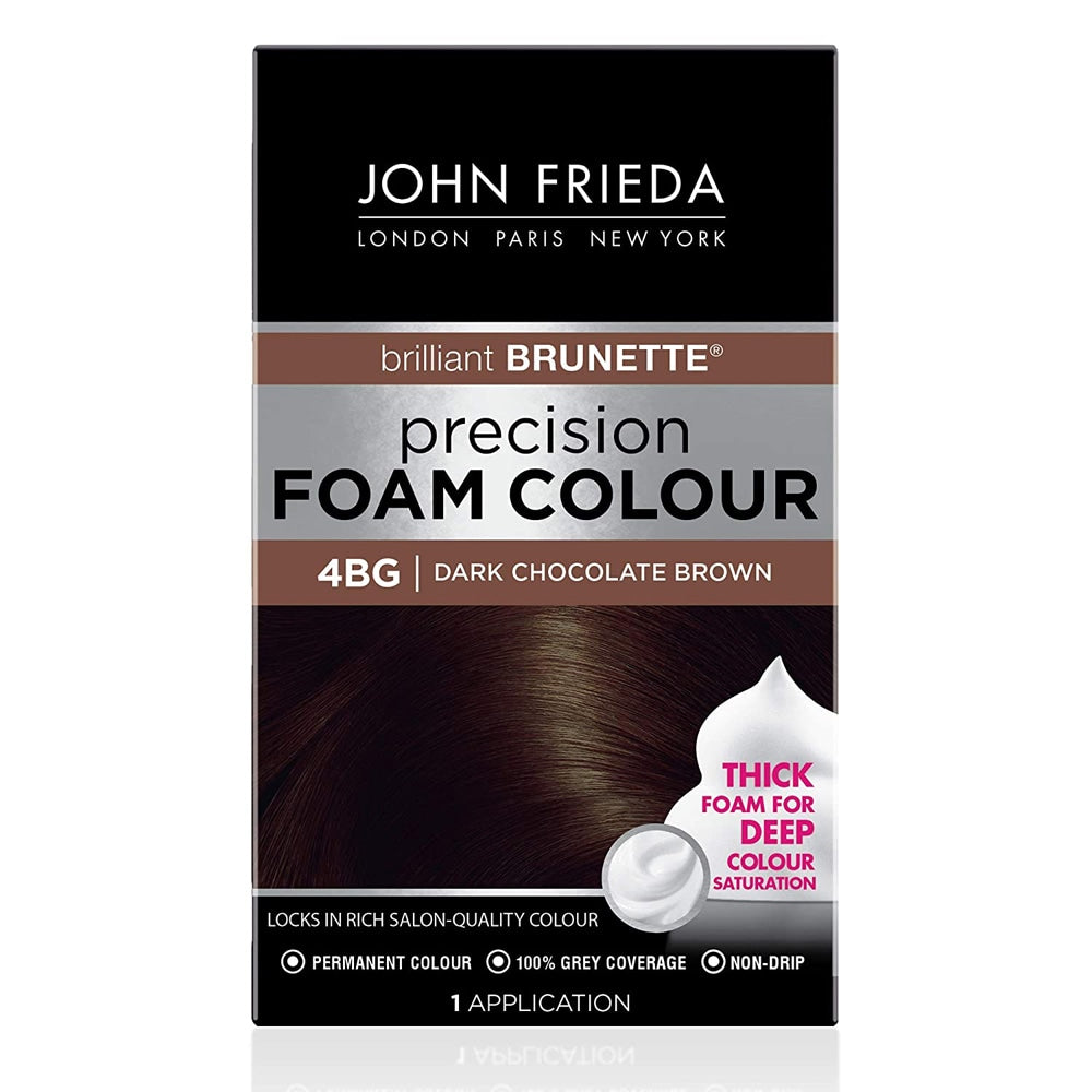 John Frieda Brilliant Brunette 4BG Dark Chocolate Brown Precision Foam Hair Color Hair Color Pasteur Pharmacy