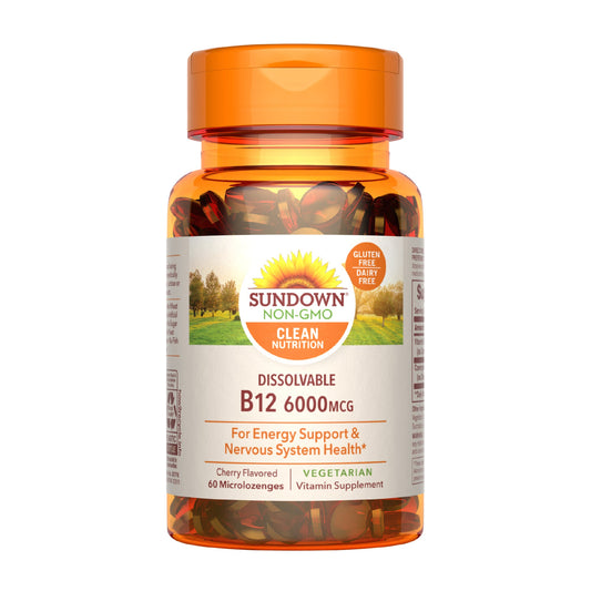 Sundown Naturals Dissolvable Vitamin B12 6000 Mcg Microlozenges Vitamins & Supplements Pasteur Pharmacy