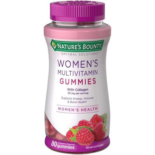 Nature's Bounty Women's Multivitamin Gummies, Health & Beauty Formula, Raspberry, 80 Ct Vitamins & Supplements Pasteur Pharmacy