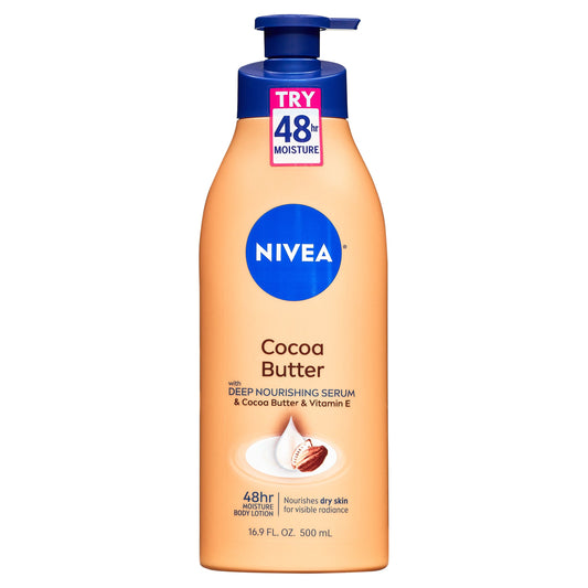 Nivea Body Lotion, Cocoa Butter, With Deep Nourishing Serum 16.9 Fl Oz Lotion & Moisturizer Pasteur Pharmacy