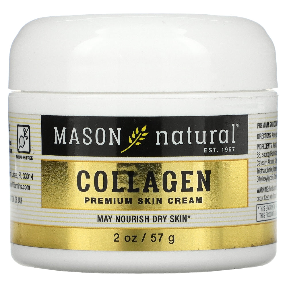 Mason Natural Jar 2 Oz Collagen Beauty Cream Colageno Crema Pure Skin Care Hydrolyzed Health & Beauty Pasteur Pharmacy