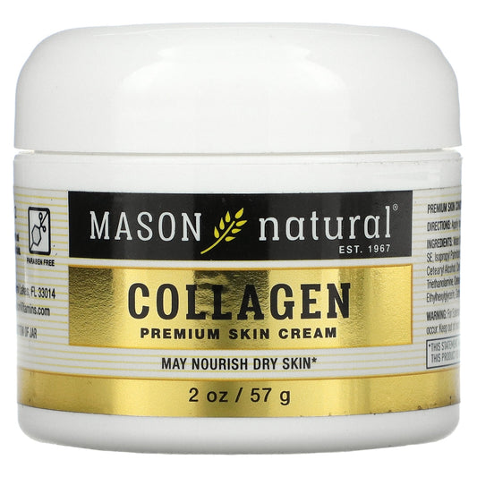 Mason Natural Jar 2 Oz Collagen Beauty Cream Colageno Crema Pure Skin Care Hydrolyzed Health & Beauty Pasteur Pharmacy