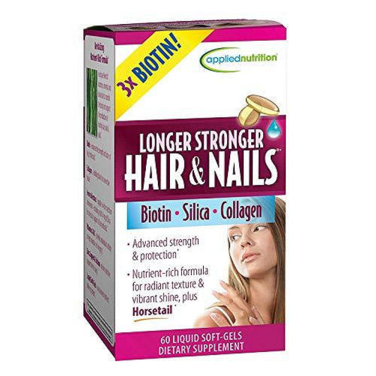 Applied Nutrition Longer Stronger Hair & Nails 60 Liquid SoftGels Nails Pasteur Pharmacy