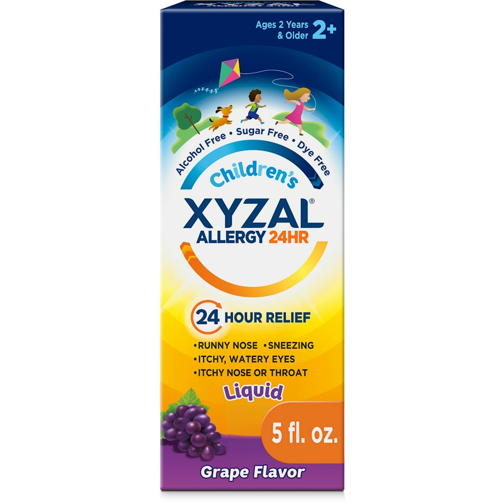 Xyzal Children's Levocetirizine Dihydrochloride Allergy Relief Liquid - Grape Flavor - 5 Fl Oz