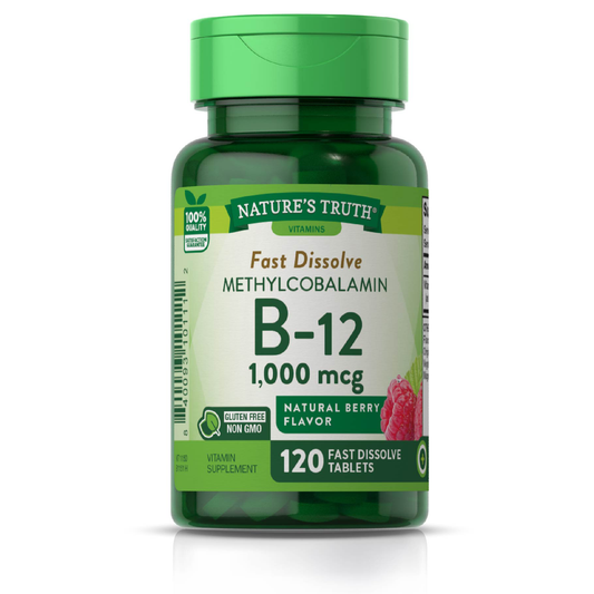 Nature's Truth Vitamin B-12, Sublingual, 1000 Mcg, Fast Dissolve Tabs, Natural Berry Flavor Vitamins & Supplements Pasteur Pharmacy