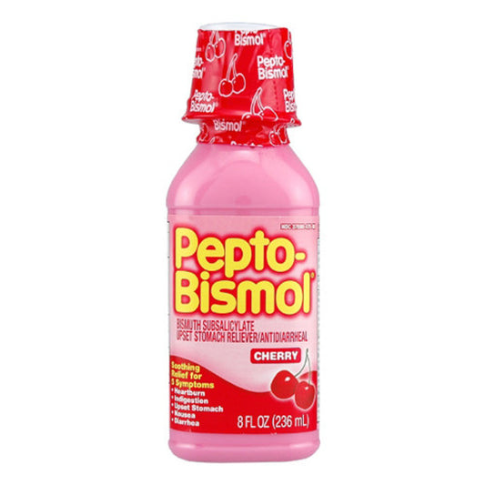 Pepto Bismol Cherry Liquid, Upset Stomach Reliever and Antidiarrheal, 8 fl oz Medicine & Drugs Pasteur Pharmacy