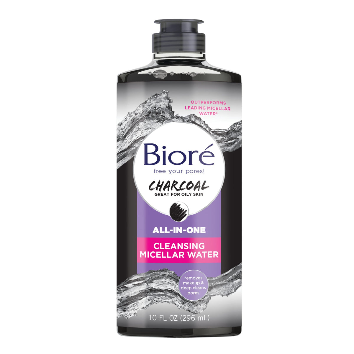 Agua micelar limpiadora todo en uno con carbón Bioré 10 oz