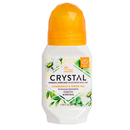 Crystal Essence Mineral Deodorant Roll-On Chamomile And Green Tea - 2.25 Fl Oz Deodorant Pasteur Pharmacy