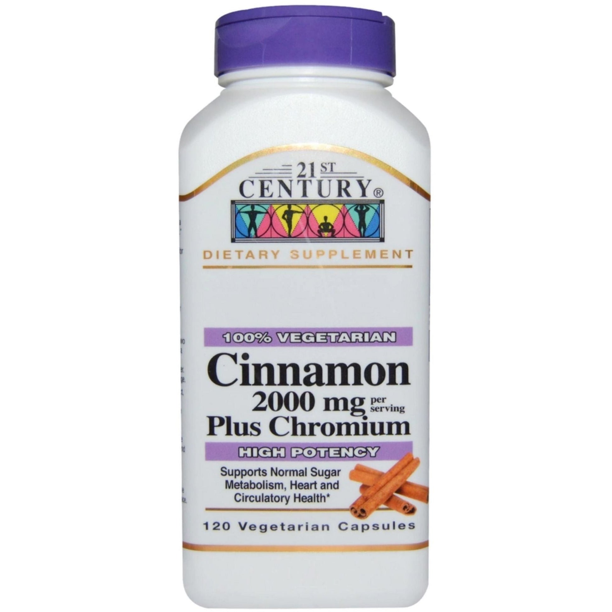 21st Century Cinnamon 2000Mg Plus Chromium Caplets 120 Ct Vitamins & Supplements Pasteur Pharmacy