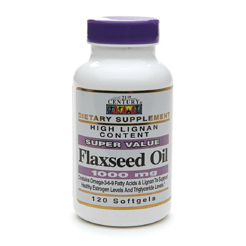 21st Century Flaxseed Oil, 1000 Mg, 120 Softgels Vitamins & Supplements Pasteur Pharmacy
