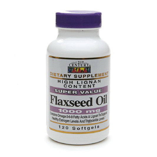 21st Century Flaxseed Oil, 1000 Mg, 120 Softgels Vitamins & Supplements Pasteur Pharmacy