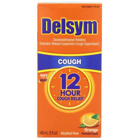 Delsym Cough Relief 12 Hour Liquid Orange 5 Oz Health & Beauty Pasteur Pharmacy