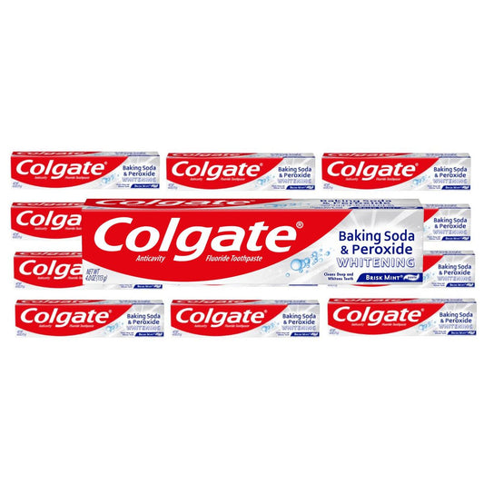 Colgate Baking Soda and Peroxide Whitening Toothpaste – Brisk Mint, 4 oz Toothpaste Pasteur Pharmacy