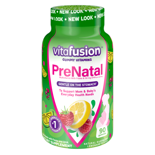 Vitafusion Prenatal Gummy Vitamins, DHA & Folic Acid Support for Baby and Mom, Fruit Flavors, 90 Count Vitamins & Supplements Pasteur Pharmacy