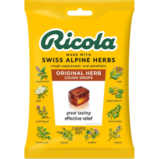 Ricola Original Natural Herb Cough Drops Bag Lozenges 21 Health & Beauty Pasteur Pharmacy