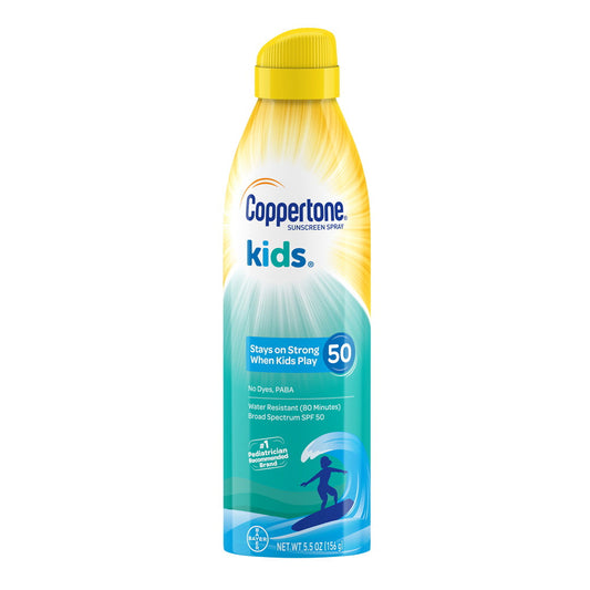 Coppertone Kids Sunscreen Water Resistant Continuous Spray Broad Spectrum SPF 50, 5.5 Ounces Sunscreen Pasteur Pharmacy