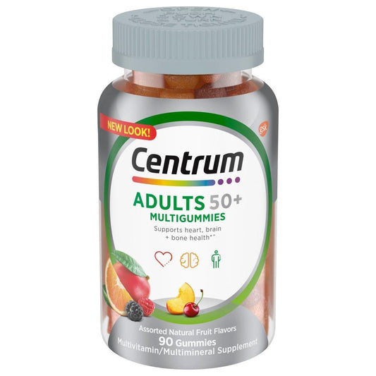 Centrum Adults 50+ Multigummies 90 Gummies Multivitamin Multimineral Supplement 90 ct Vitamins & Supplements Pasteur Pharmacy
