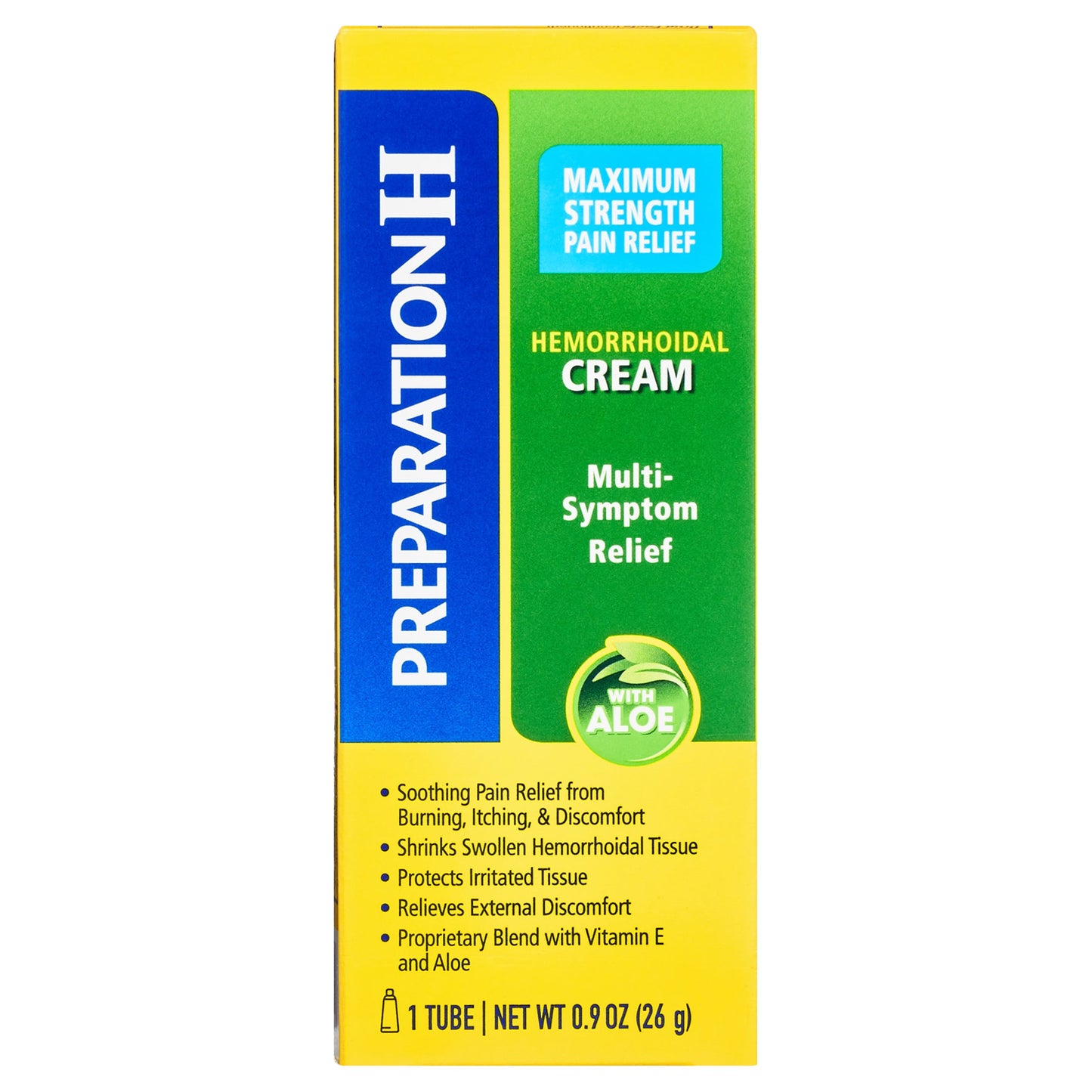 Preparation H® Maximum Strength Pain Relief Cream with Aloe - 0.9 oz Tube Medicine & Drugs Pasteur Pharmacy