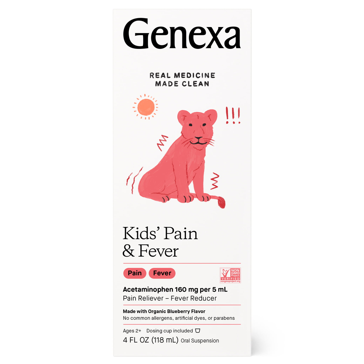 Genexa Blueberry Pain & Fever Kids 4 Oz [UNFI #48430]