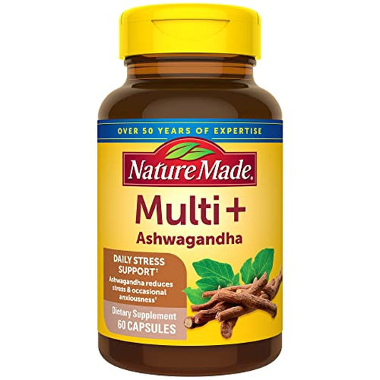 Nature Made Multi + Ashwagandha Capsules Multivitamin For Women And Men 60 Vitamins & Supplements Pasteur Pharmacy